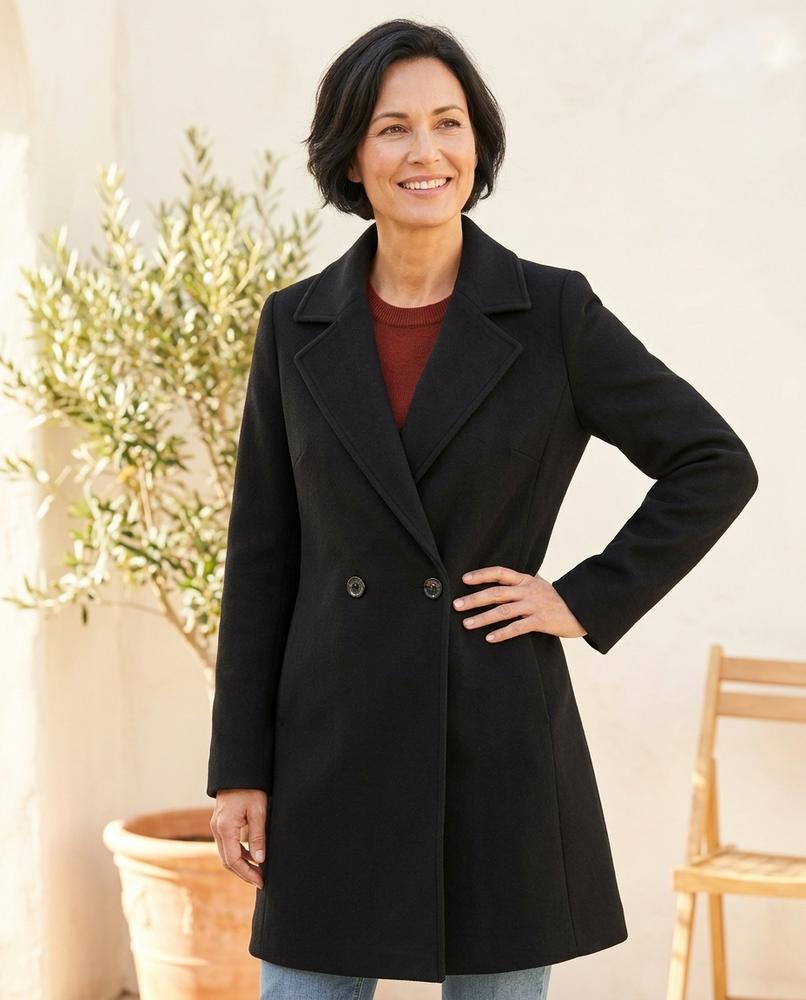 ExpressOutlet24 - Elmer | Double-Breasted Notched Lapel Coat Women