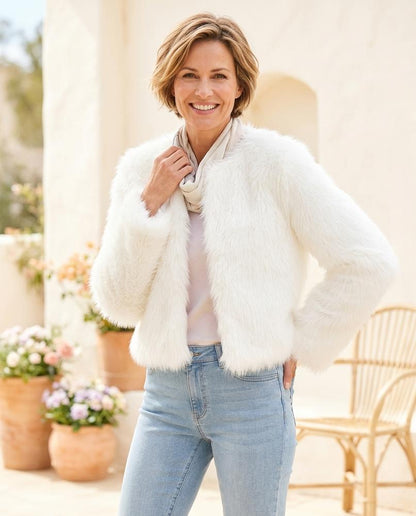 ExpressOutlet24 - Elmar | Collarless Faux Fur Jacket Women