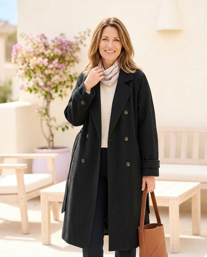 ExpressOutlet24 - Elnal | Double-Breasted Wide-Cut Coat Women