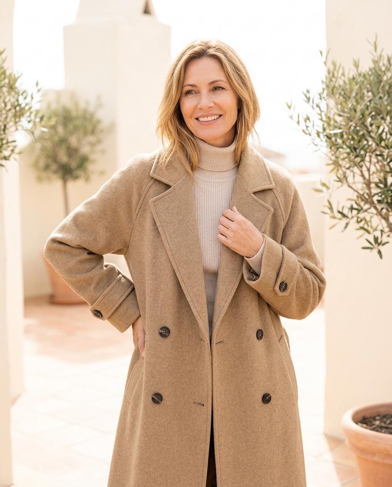 ExpressOutlet24 - Elnal | Double-Breasted Wide-Cut Coat Women