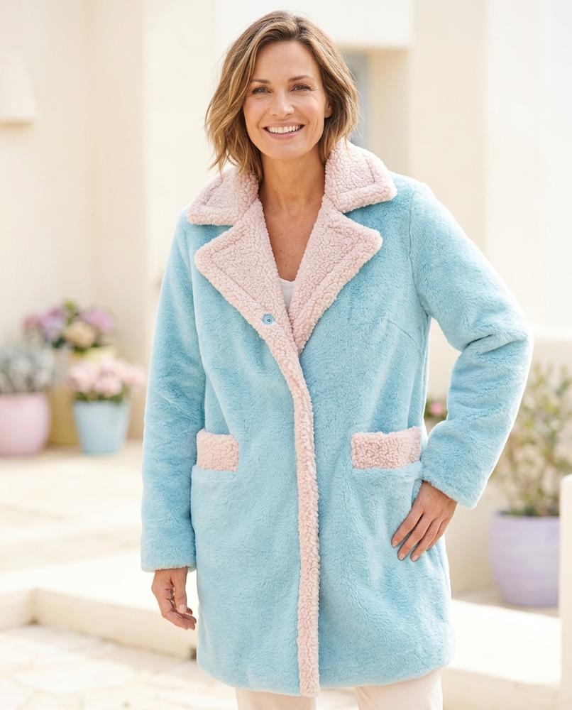 ExpressOutlet24 - Saram | Two-Tone Sherpa Coat Women