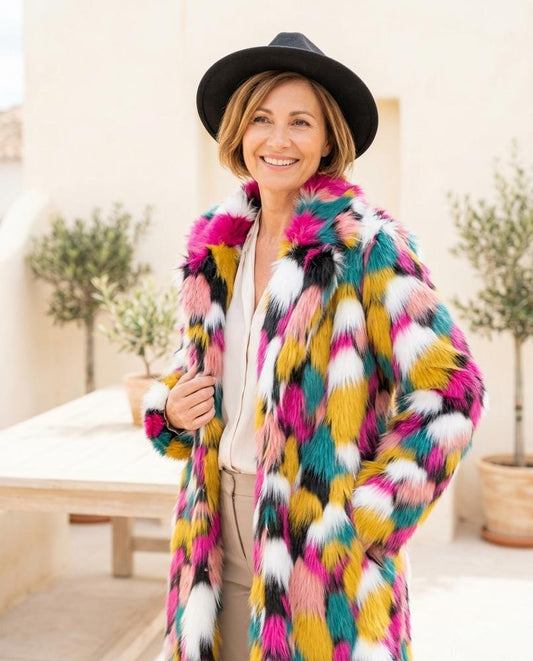 ExpressOutlet24 - Zavar | Multicolor Faux-Fur Coat Women