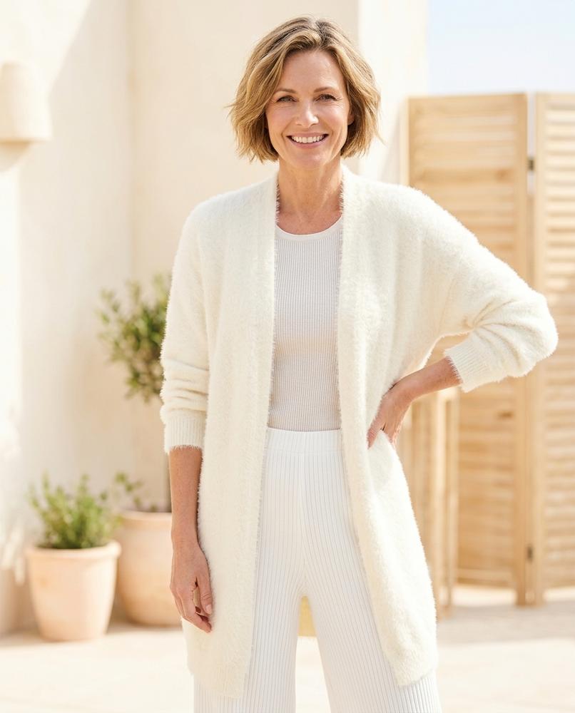 ExpressOutlet24 - Kalin | Longline Open-Front Knit Cardigan Women
