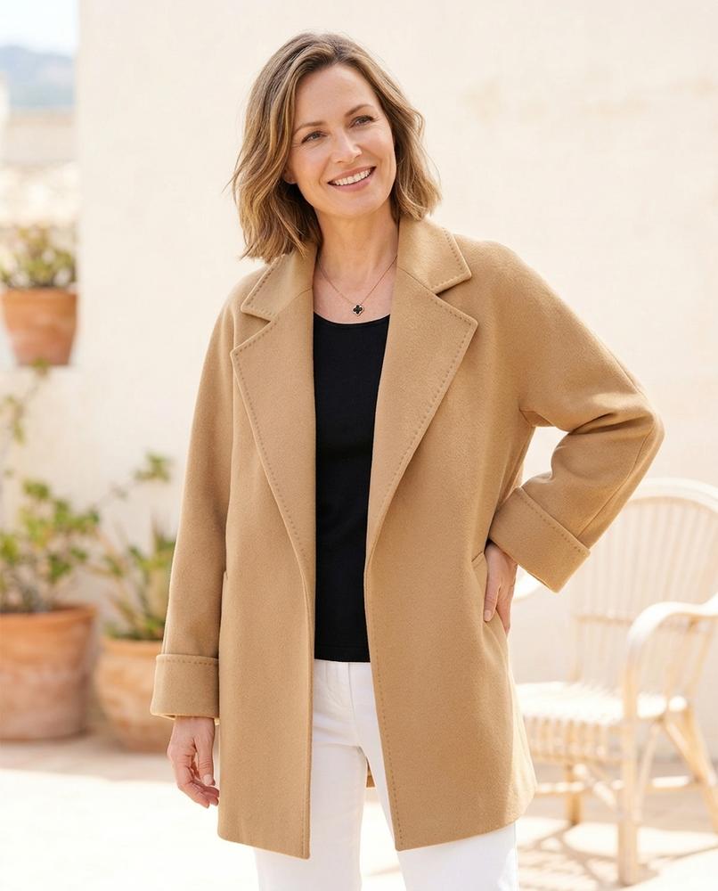ExpressOutlet24 - Ramar | Open-Front Notched-Lapel Coat Women