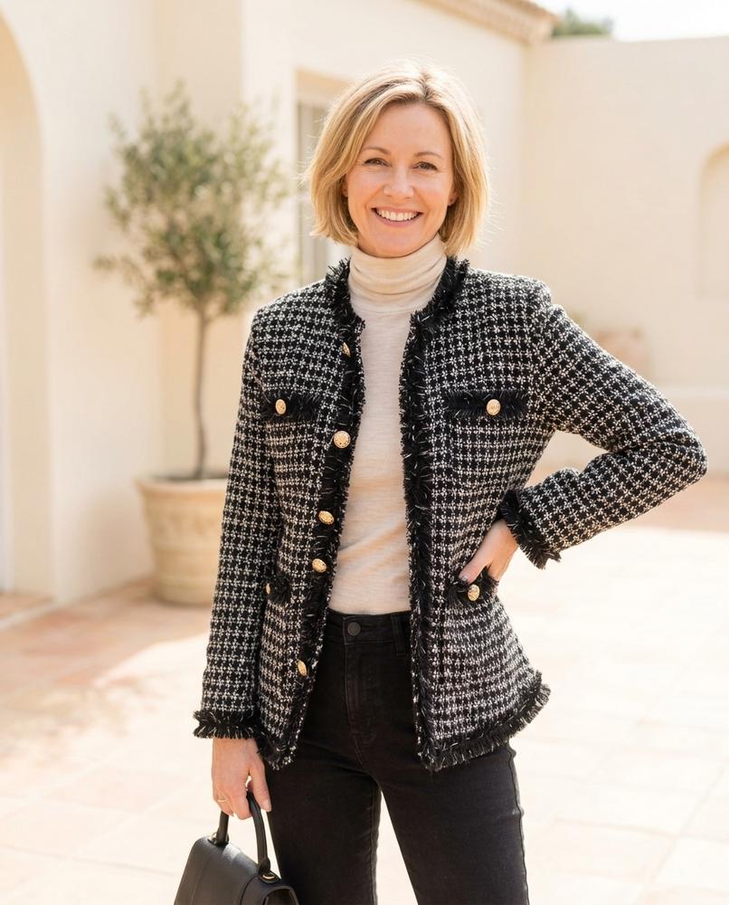 ExpressOutlet24 - Cotal | Fringed Houndstooth Jacket Women