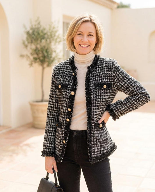 ExpressOutlet24 - Cotal | Fringed Houndstooth Jacket Women