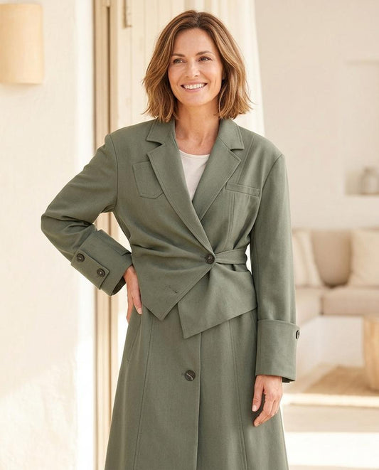 ExpressOutlet24 - Kasin | Asymmetrical Belted Jacket Women