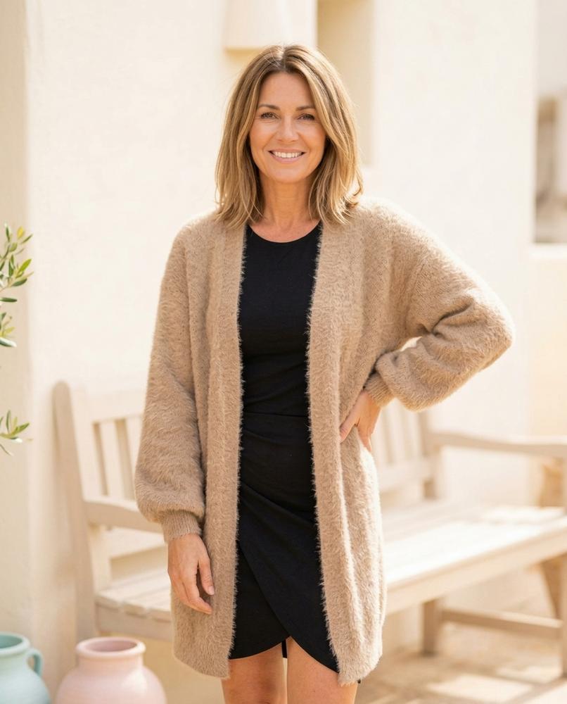 ExpressOutlet24 - Kalen | Longline Fluffy Knit Cardigan Women