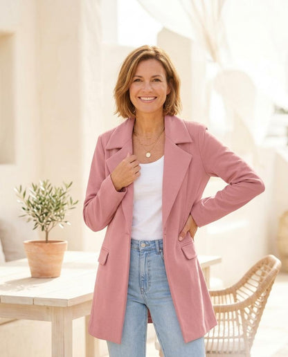 ExpressOutlet24 - Venor | Single-Breasted Notched Lapel Blazer Women