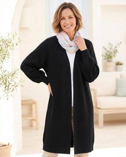 ExpressOutlet24 - Zemel | Longline Rib-Knit Knit Cardigan Women