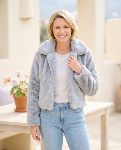 ExpressOutlet24 - Serev | Faux Fur Cropped Jacket Women