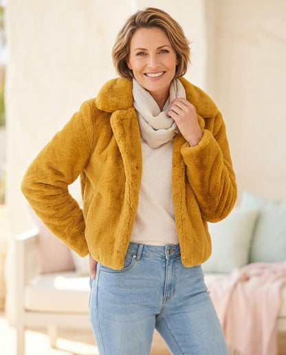 ExpressOutlet24 - Serev | Faux Fur Cropped Jacket Women