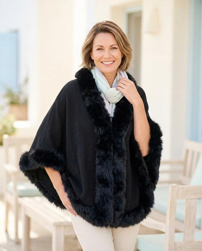 ExpressOutlet24 - Lovan | Fur-Trimmed Open-Front Cardigan Women