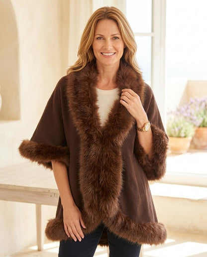 ExpressOutlet24 - Lovan | Fur-Trimmed Open-Front Cardigan Women