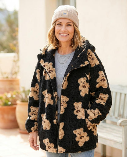 ExpressOutlet24 - Talan | Hooded Patterned Jacket Women