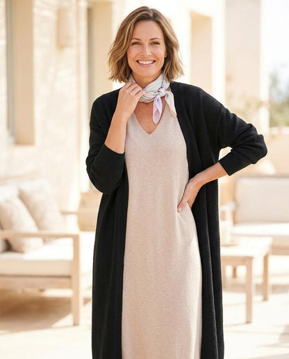 ExpressOutlet24 - Neren | Long Open-Front Knit Cardigan Women