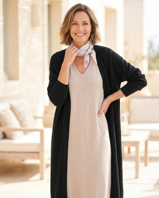 ExpressOutlet24 - Neren | Long Open-Front Knit Cardigan Women