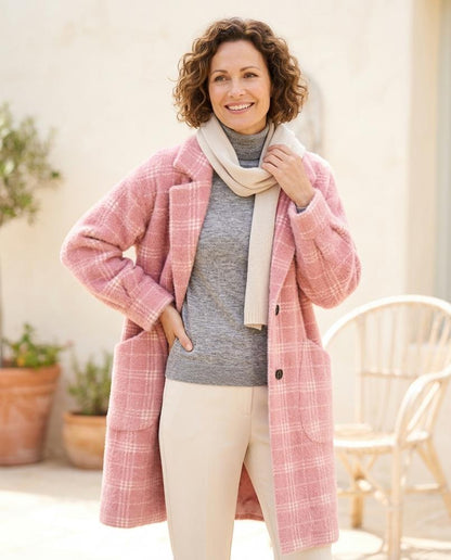 ExpressOutlet24 - Vahal | Plaid Brushed Coat Women