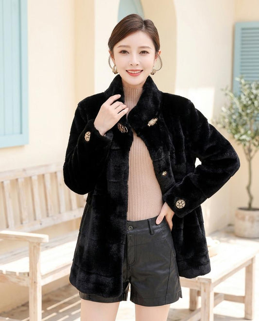 ExpressOutlet24 - Tiken | Faux Fur Buttoned Coat Women