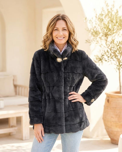 ExpressOutlet24 - Tiken | Faux Fur Buttoned Coat Women