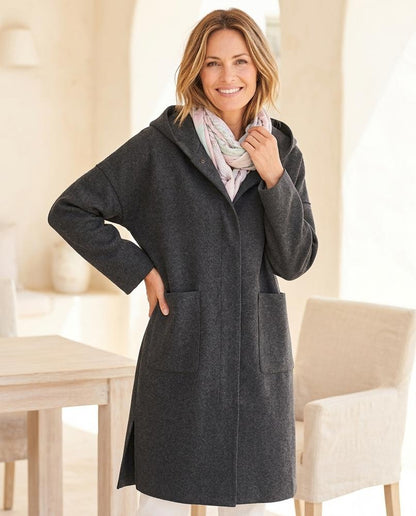ExpressOutlet24 - Arlan | Hooded Open-Front Coat Women