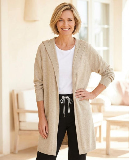 ExpressOutlet24 - Kevan | Hooded Longline Knit Cardigan Women