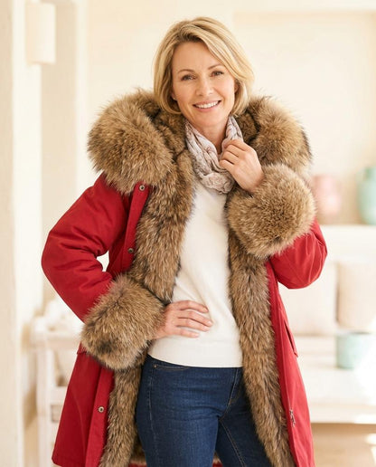 ExpressOutlet24 - Zesin | Faux Fur-Trimmed Hooded Coat Women
