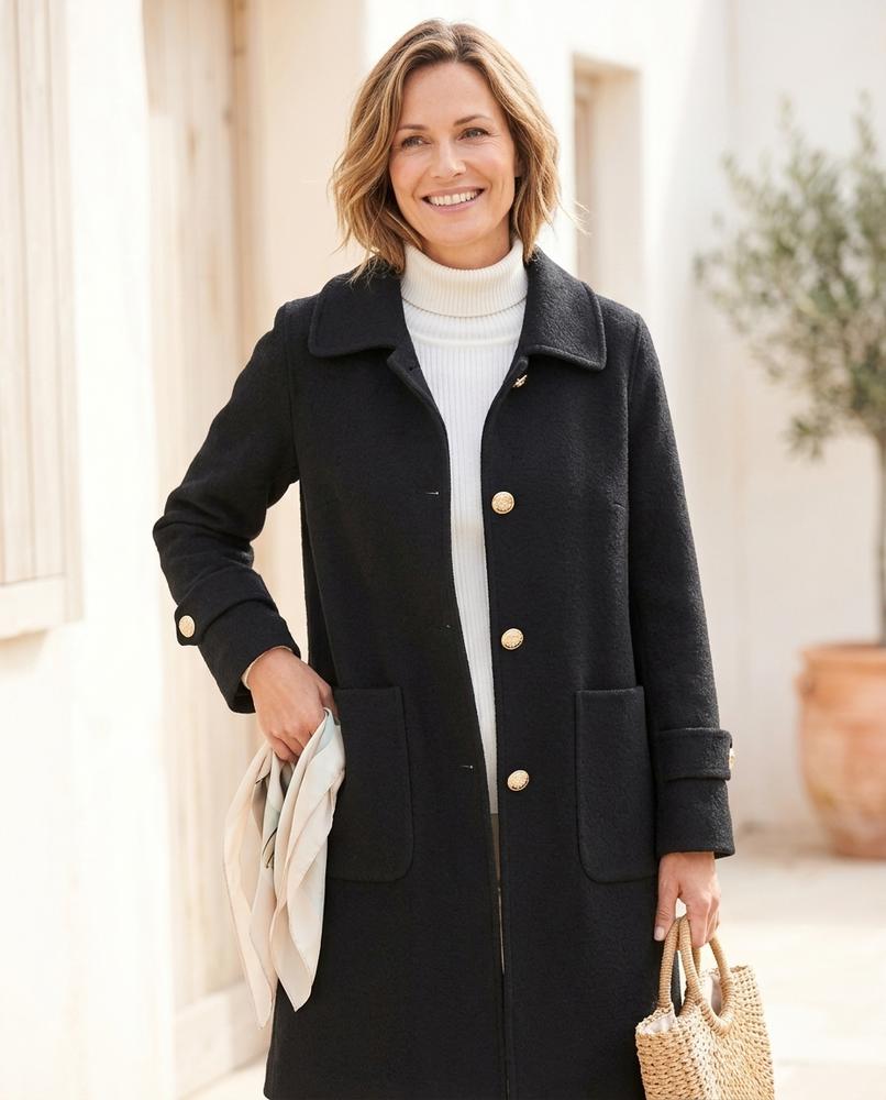 ExpressOutlet24 - Canal | Single-Breasted Textured Coat Women
