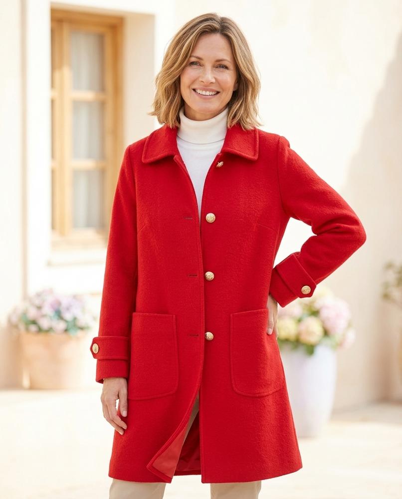 ExpressOutlet24 - Canal | Single-Breasted Textured Coat Women