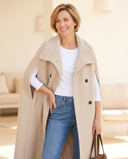ExpressOutlet24 - Zesen | Wide-Collar Double-Breasted Coat Women