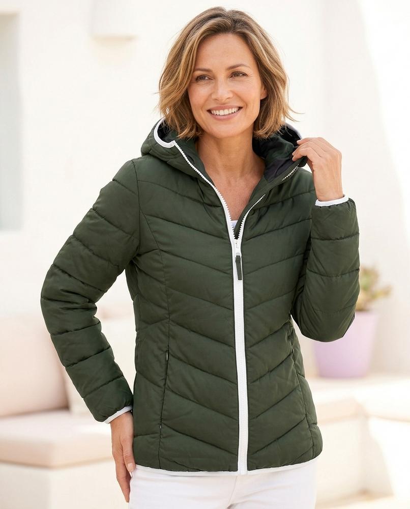 ExpressOutlet24 - Maron | Quilted Hooded Jacket Women