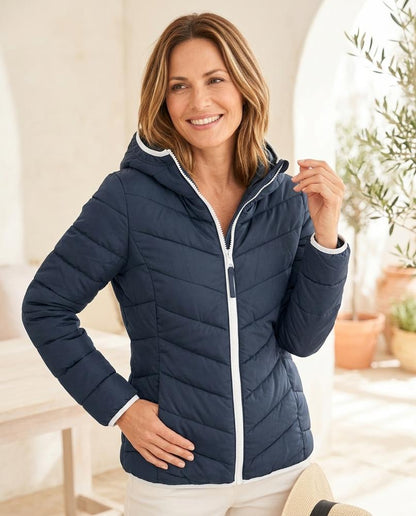 ExpressOutlet24 - Maron | Quilted Hooded Jacket Women