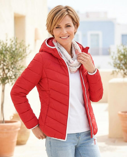 ExpressOutlet24 - Maron | Quilted Hooded Jacket Women