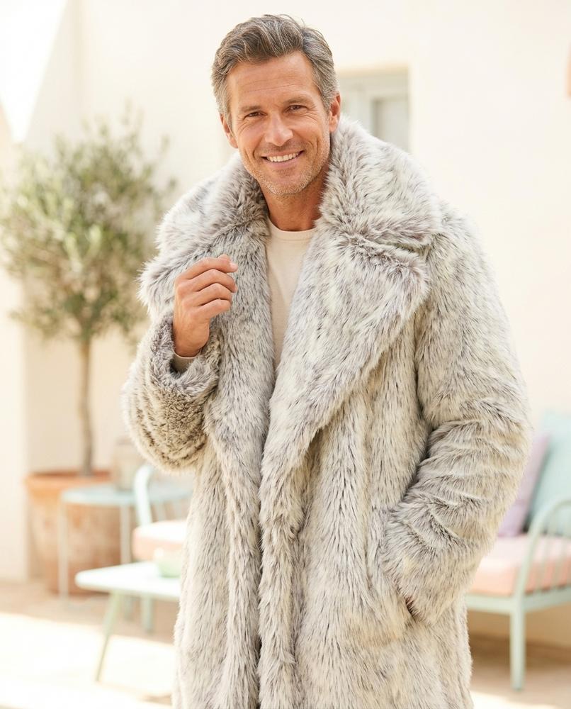 ExpressOutlet24 - Mator | Faux Fur Lapel Collar Coat Men