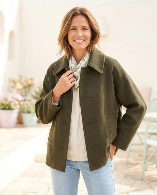 ExpressOutlet24 - Zemer | Button-Front Loose-Fit Jacket Women