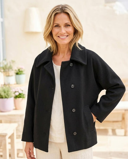ExpressOutlet24 - Zemer | Button-Front Loose-Fit Jacket Women