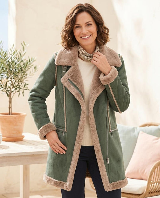 ExpressOutlet24 - Lotor | Shearling-Lined Asymmetrical Coat Women