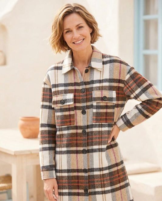 ExpressOutlet24 - Romor | Plaid Button-Front Coat Women