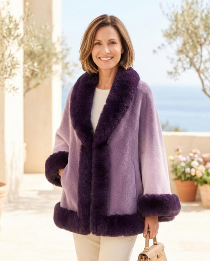 ExpressOutlet24 - Riram | Faux Fur-Trimmed Ombré Coat Women