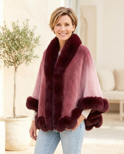 ExpressOutlet24 - Riram | Faux Fur-Trimmed Ombré Coat Women