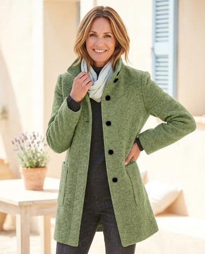 ExpressOutlet24 - Nezur | Textured Single-Breasted Coat Women