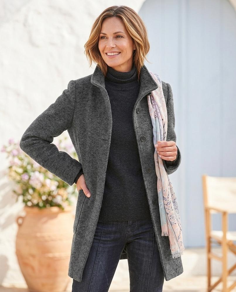 ExpressOutlet24 - Nezur | Textured Single-Breasted Coat Women