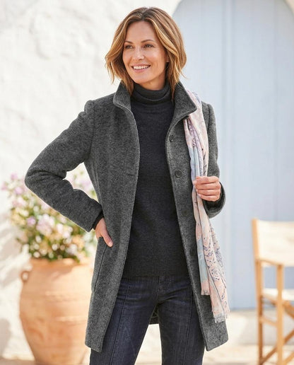 ExpressOutlet24 - Nezur | Textured Single-Breasted Coat Women