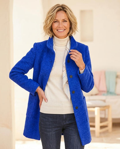 ExpressOutlet24 - Nezur | Textured Single-Breasted Coat Women