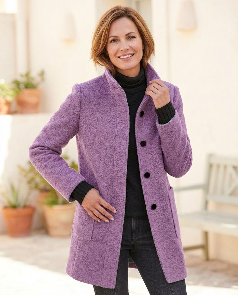 ExpressOutlet24 - Nezur | Textured Single-Breasted Coat Women
