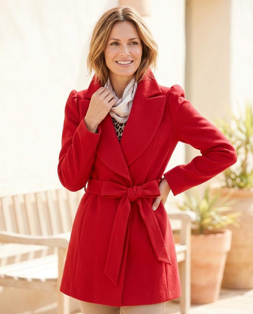 ExpressOutlet24 - Tufir | Belted Shawl Collar Coat Women