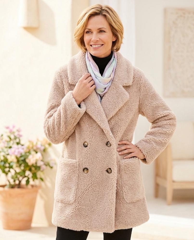 ExpressOutlet24 - Duzil | Double-Breasted Textured Coat Women