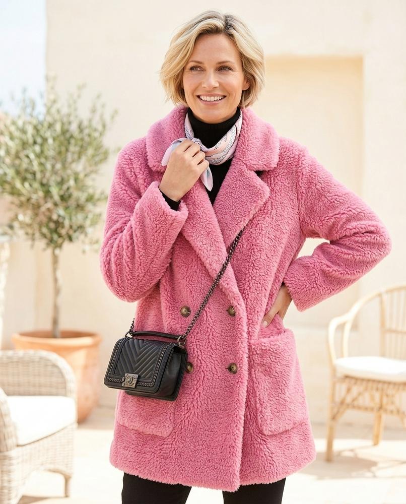 ExpressOutlet24 - Duzil | Double-Breasted Textured Coat Women