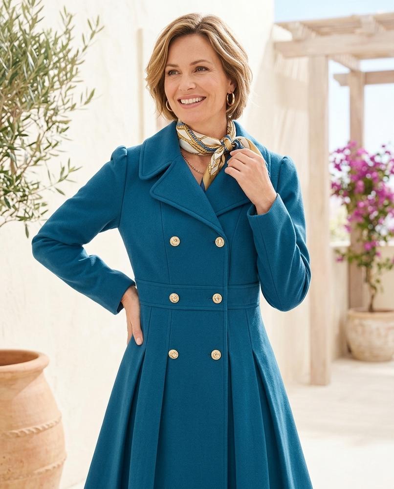 ExpressOutlet24 - Eugor | Double-Breasted Pleated Coat Women