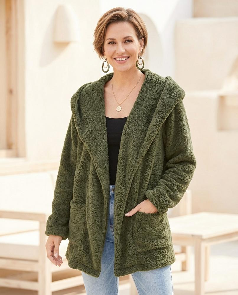 ExpressOutlet24 - Covur | Hooded Open-Front Coat Women